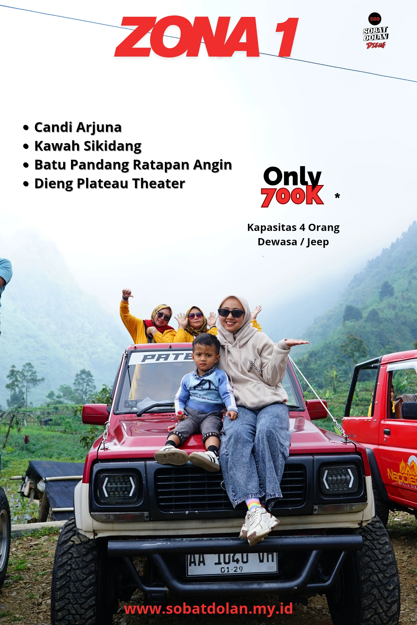Paket Wisata Jeep Dieng Kawasan Candi Arjuna Kawah Sikidang Batu Ratapan Angin Dieng Plateau Theater