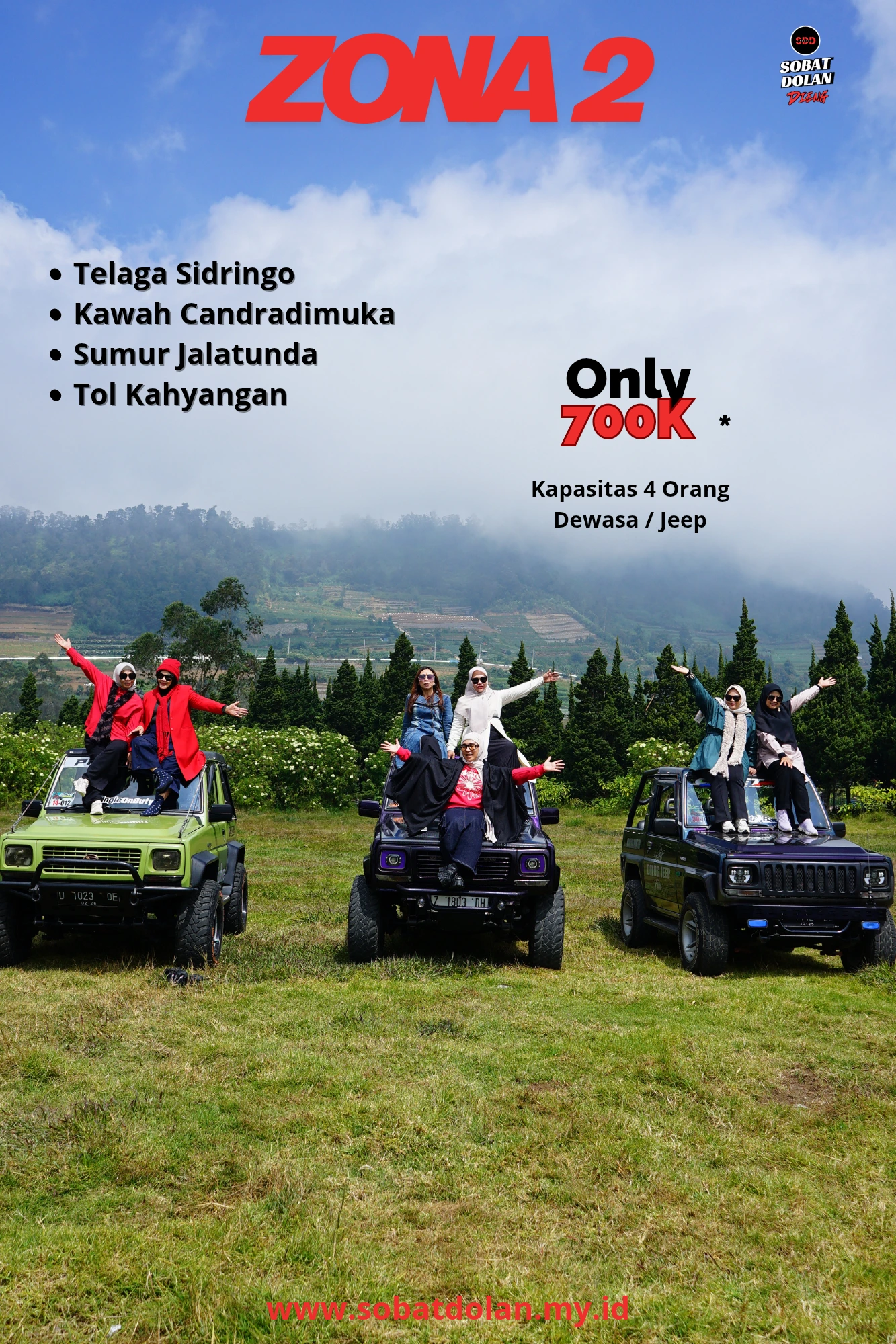 Paket Wisata Jeep Dieng Kawasan Telaga Sidringo Kawah Candradimuka Sumur Jalatunda Tol Kahyangan